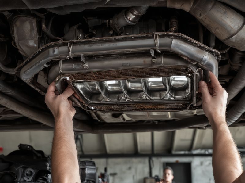 Professional catalytic converter inspection and replacement service with specialized diagnostic equipment